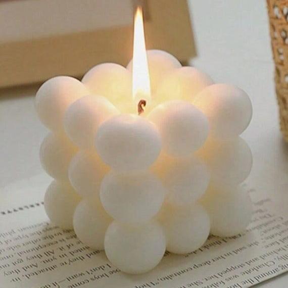 Bubble Cube Scented Candle – Handmade Soy Wax Aromatherapy Candle for Home & Events