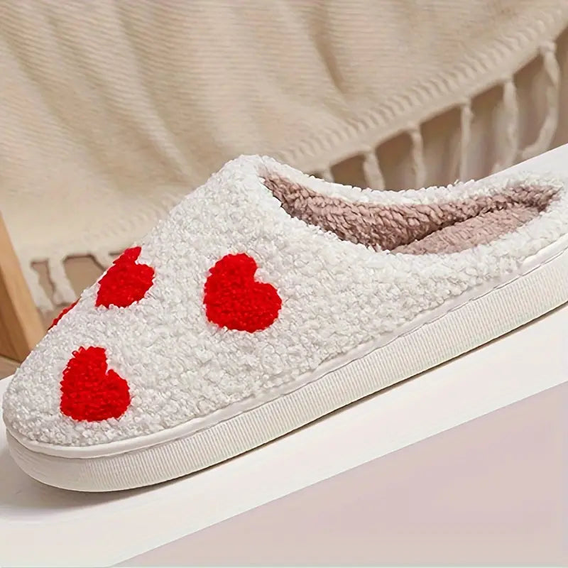 Cute Heart Plush Slippers – Cozy & Adorable Slippers