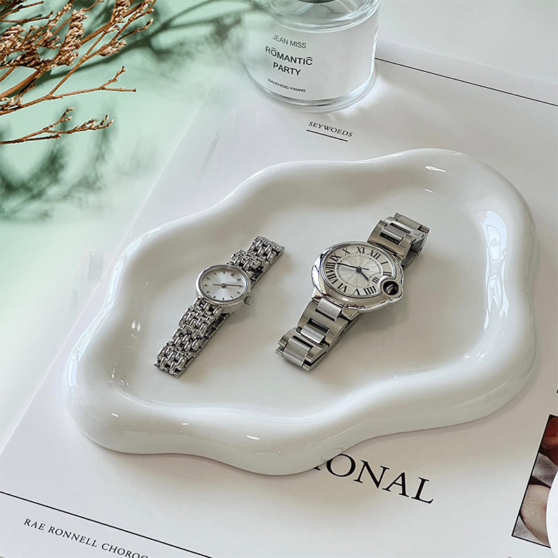 Cloud-Shaped Ceramic Jewelry Dish – Elegant Storage Tray for Rings, Keys, and More