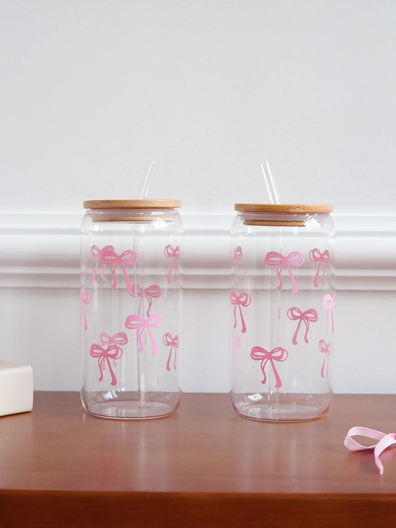 Pink Bow Glass Cup — For the Girls Who Romanticize Their Drinks