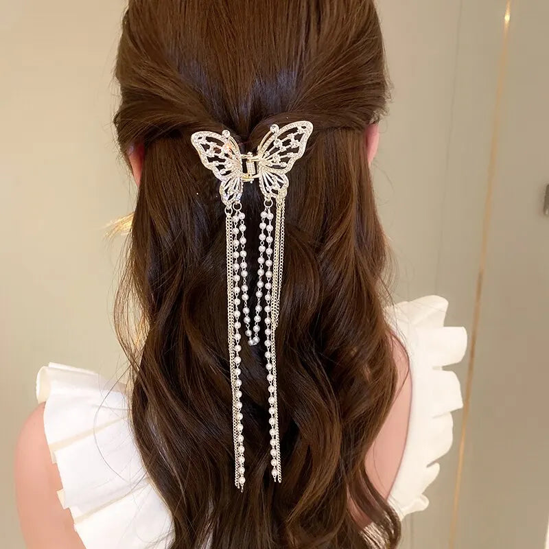 Butterfly Tassel Hair Clip – Elegant Accessory for Women