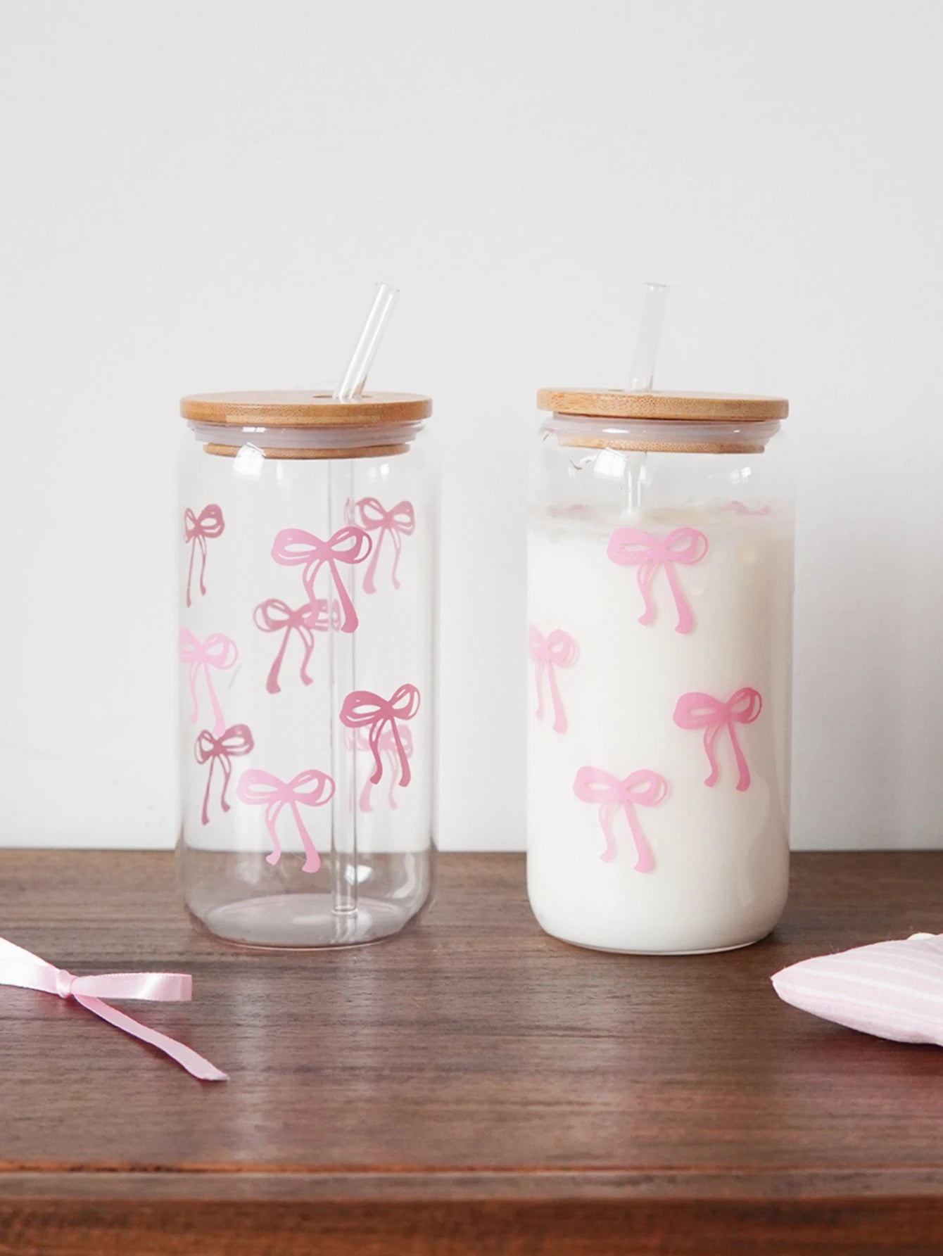 Pink Bow Glass Cup — For the Girls Who Romanticize Their Drinks