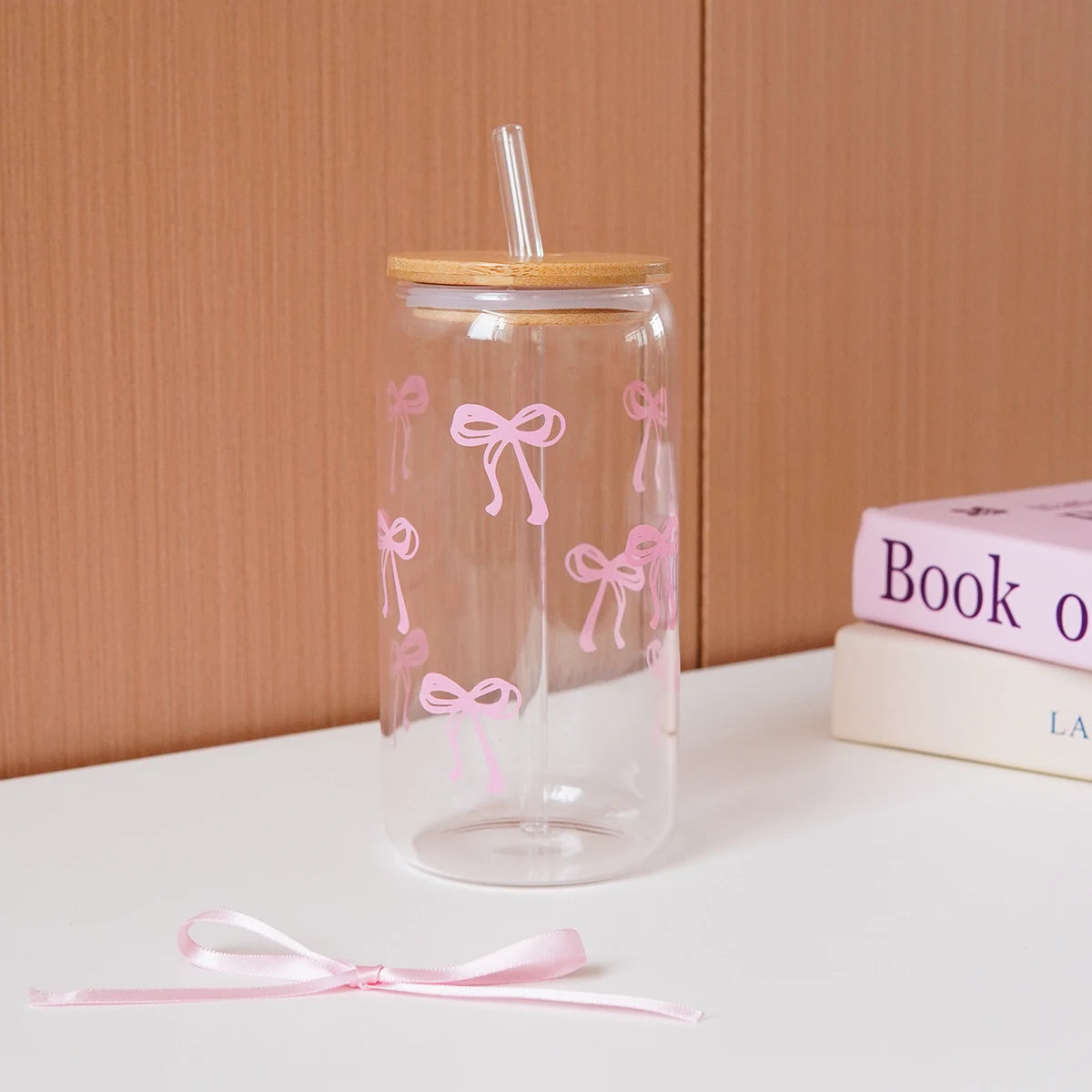 Pink Bow Glass Cup — For the Girls Who Romanticize Their Drinks