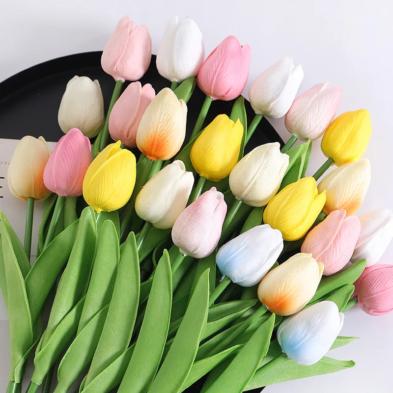 Artificial Tulip Flower Bouquet – Soft Stem Decoration for Home, Weddings & Events