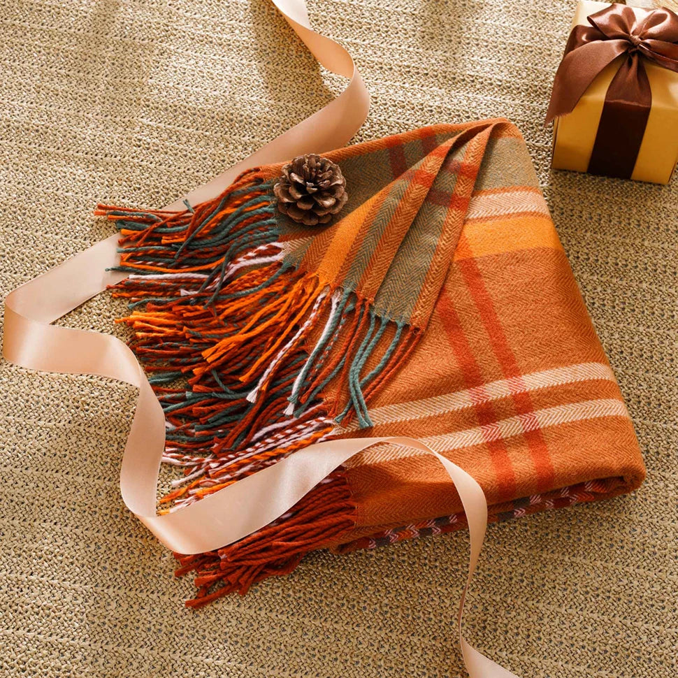 Autumn Plaid Throw Blanket — Cozy Fall Home Décor