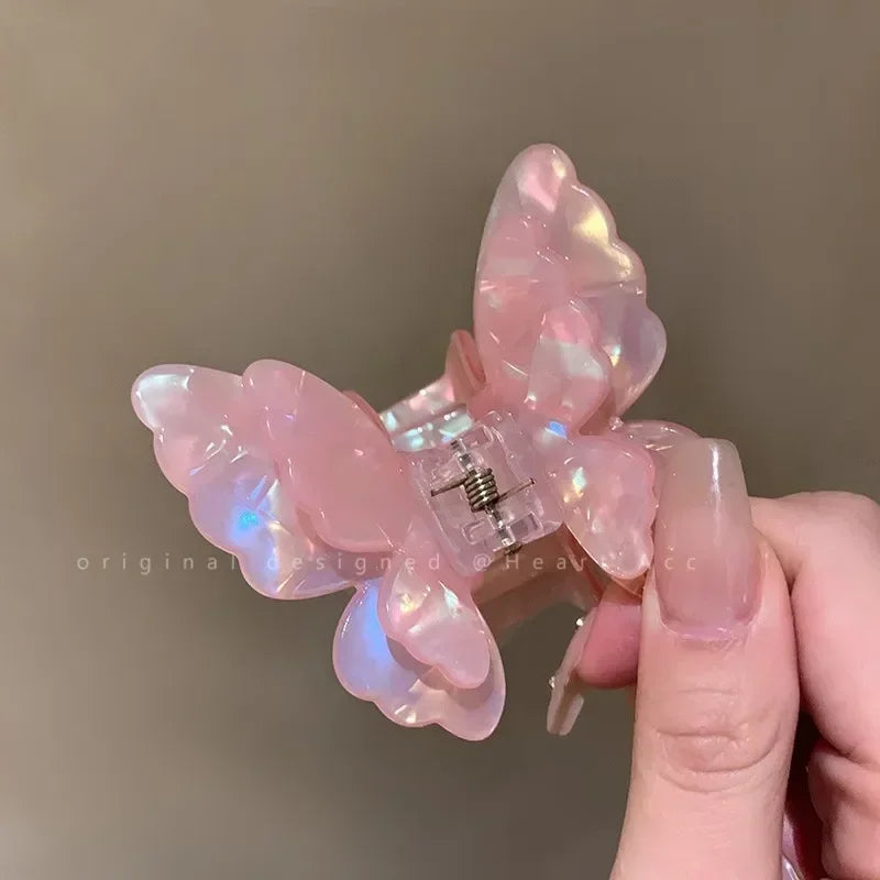 Fairy Butterfly Hair Claw – Iridescent Pink for a Magical Touch