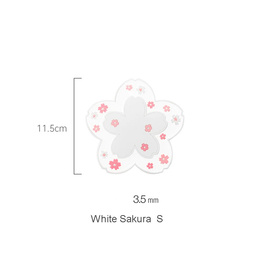 Kawaii Cherry Blossom Coaster – Sakura Tea Cup Mat for Drinks