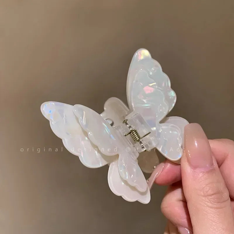 Fairy Butterfly Hair Claw – Iridescent Pink for a Magical Touch