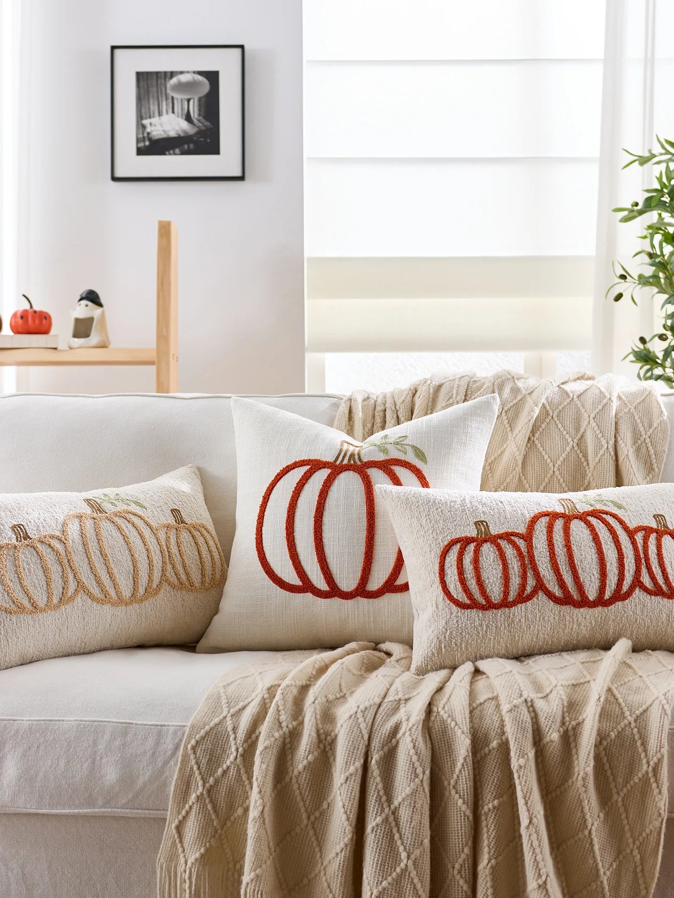 Autumn Pumpkin Pillow Covers — Cozy Fall Decorative Cushion Set