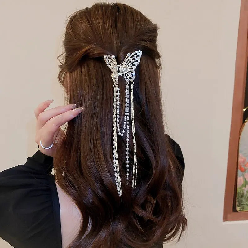 Butterfly Tassel Hair Clip – Elegant Accessory for Women