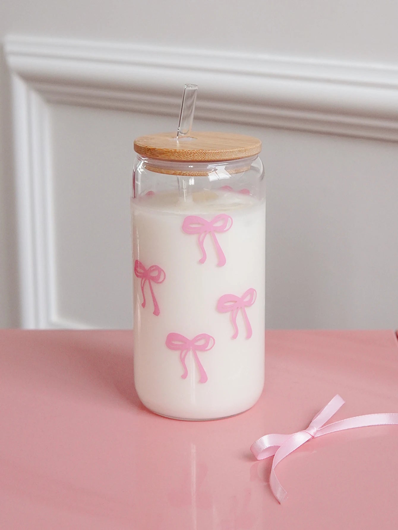 Pink Bow Glass Cup — For the Girls Who Romanticize Their Drinks