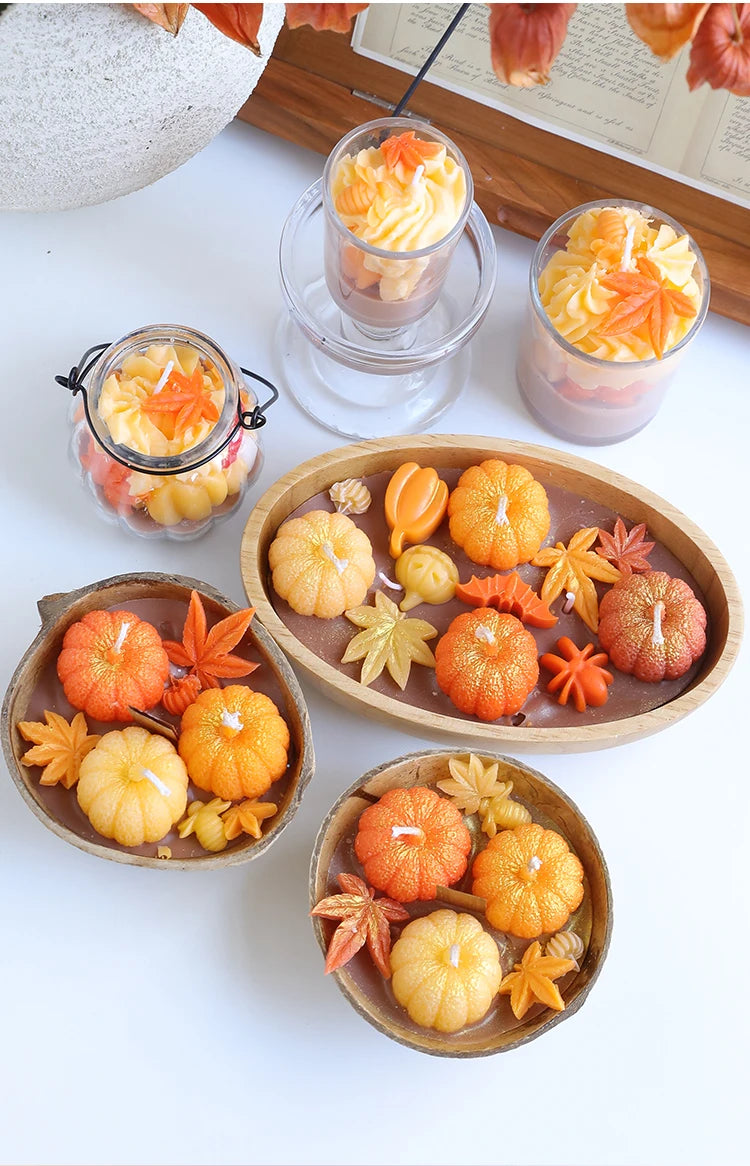 Pumpkin Spice Candle Set — Cozy Fall Aromatherapy Décor