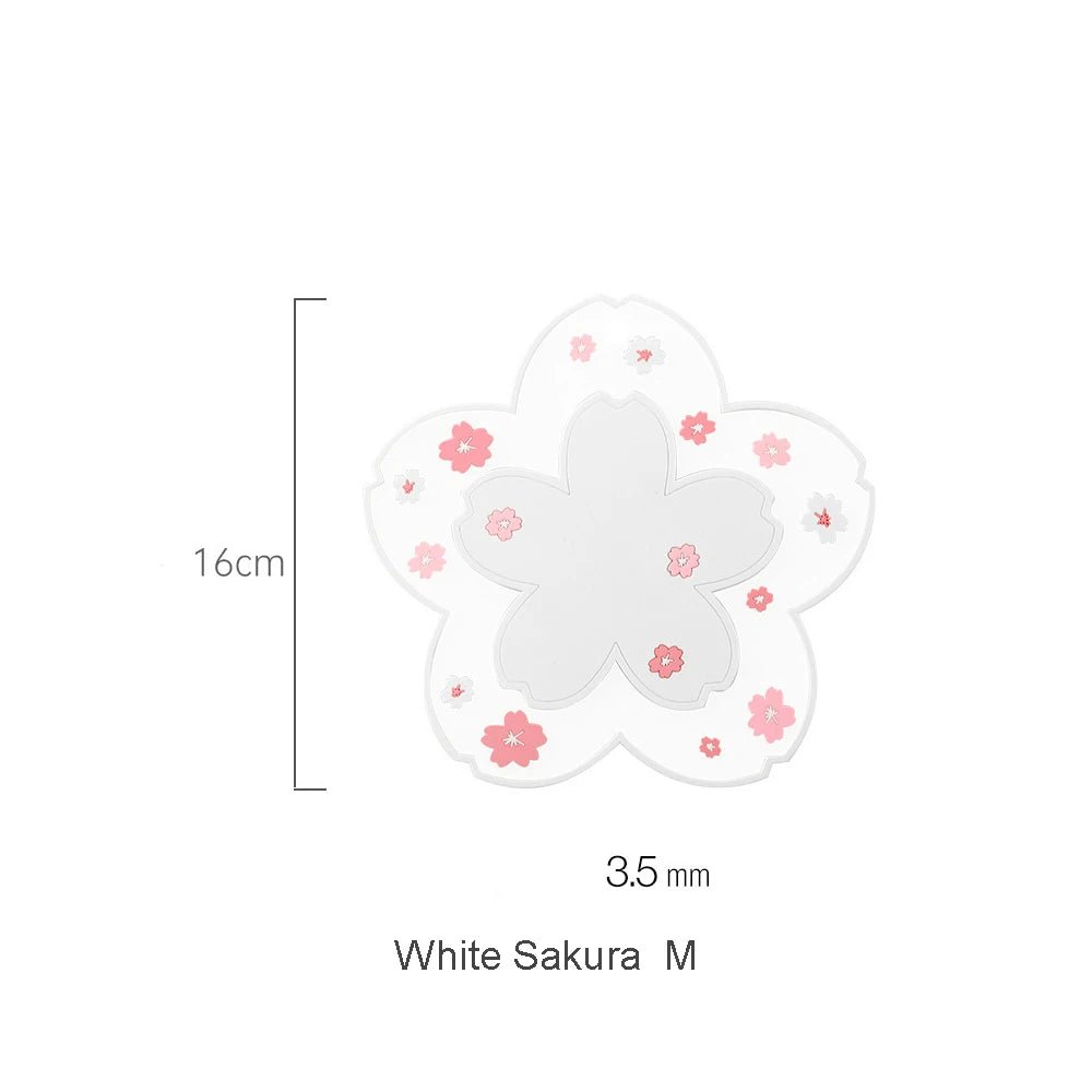 Kawaii Cherry Blossom Coaster – Sakura Tea Cup Mat for Drinks