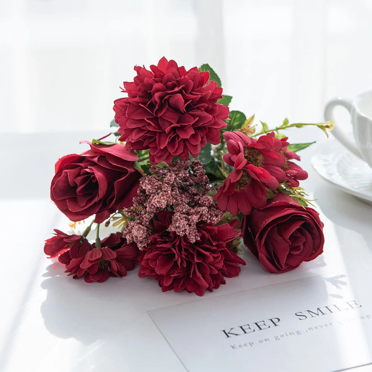 Autumn Rose & Chrysanthemum Bouquet — Warm Elegance for Your Home