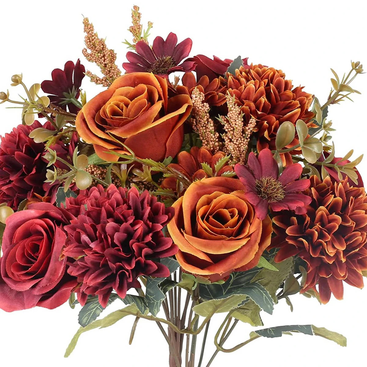 Autumn Rose & Chrysanthemum Bouquet — Warm Elegance for Your Home