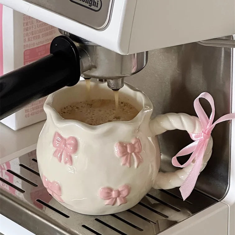 Pink Bow Ceramic Mug — For the Softest Mornings