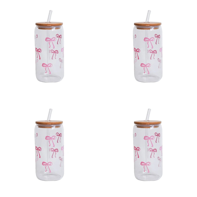 Pink Bow Glass Cup — For the Girls Who Romanticize Their Drinks
