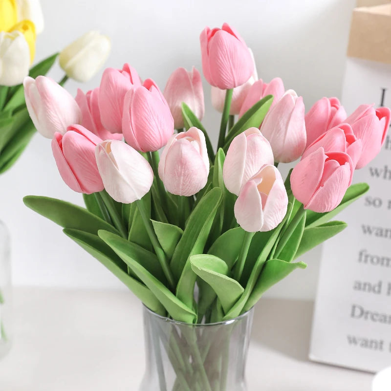 Artificial Tulip Flower Bouquet – Soft Stem Decoration for Home, Weddings & Events