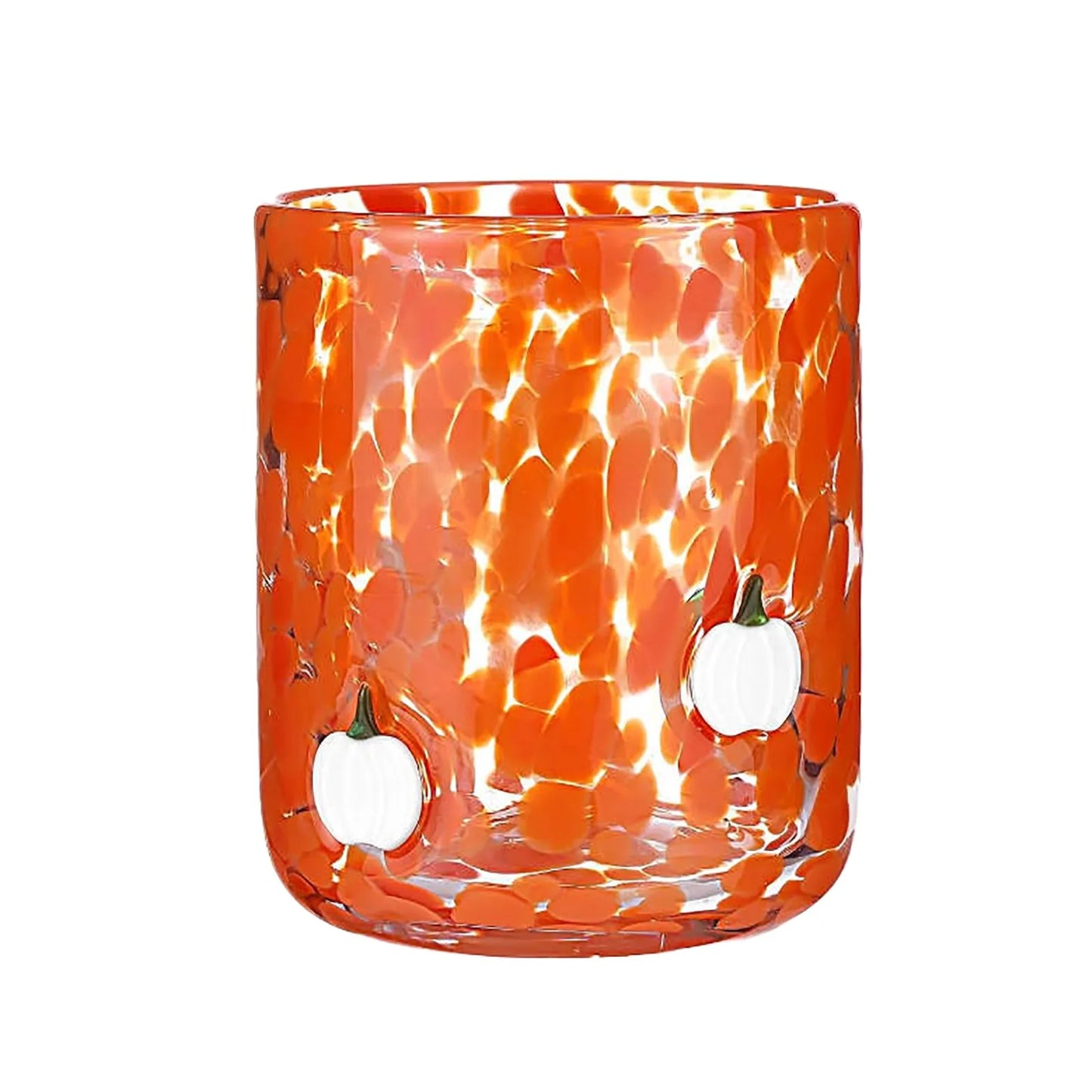 Pumpkin & Bat Glass or Candle Holder — Warm Glow for Cozy Autumn Nights