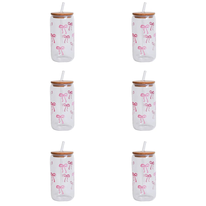 Pink Bow Glass Cup — For the Girls Who Romanticize Their Drinks
