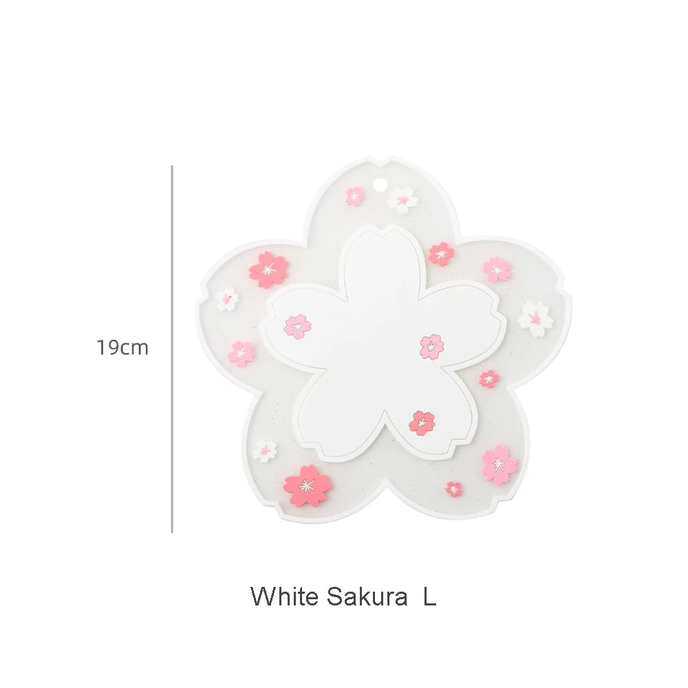 Kawaii Cherry Blossom Coaster – Sakura Tea Cup Mat for Drinks