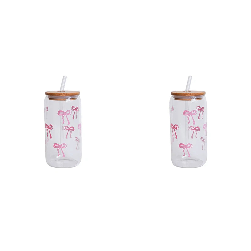 Pink Bow Glass Cup — For the Girls Who Romanticize Their Drinks
