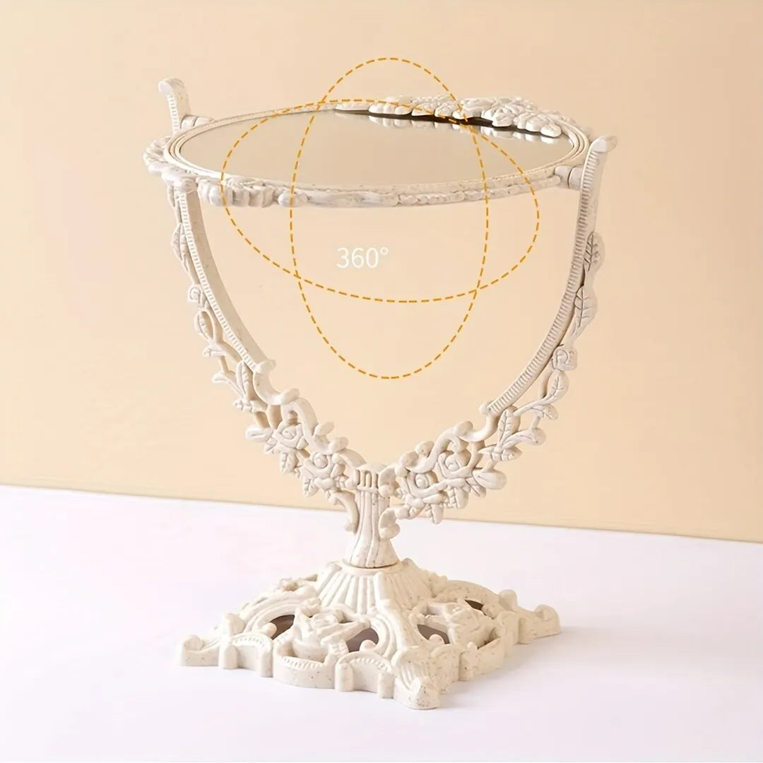 European Makeup Mirror – Elegant Double-Sided Oval Vanity Mirror