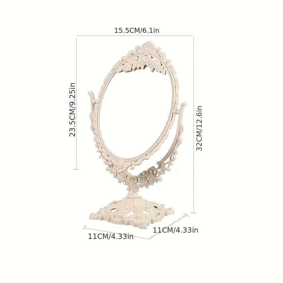 European Makeup Mirror – Elegant Double-Sided Oval Vanity Mirror