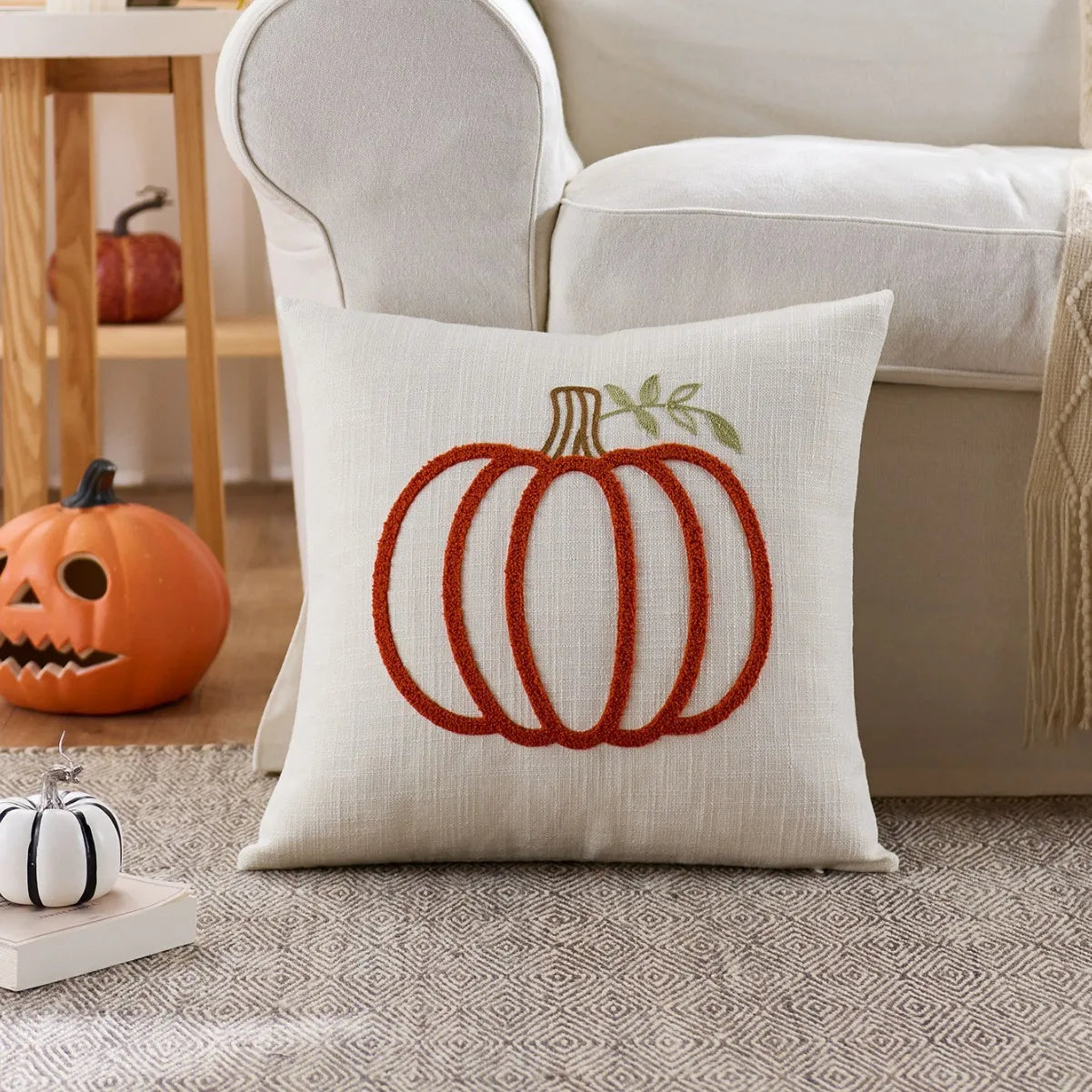 Autumn Pumpkin Pillow Covers — Cozy Fall Decorative Cushion Set