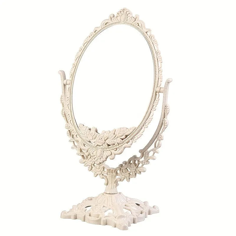 European Makeup Mirror – Elegant Double-Sided Oval Vanity Mirror