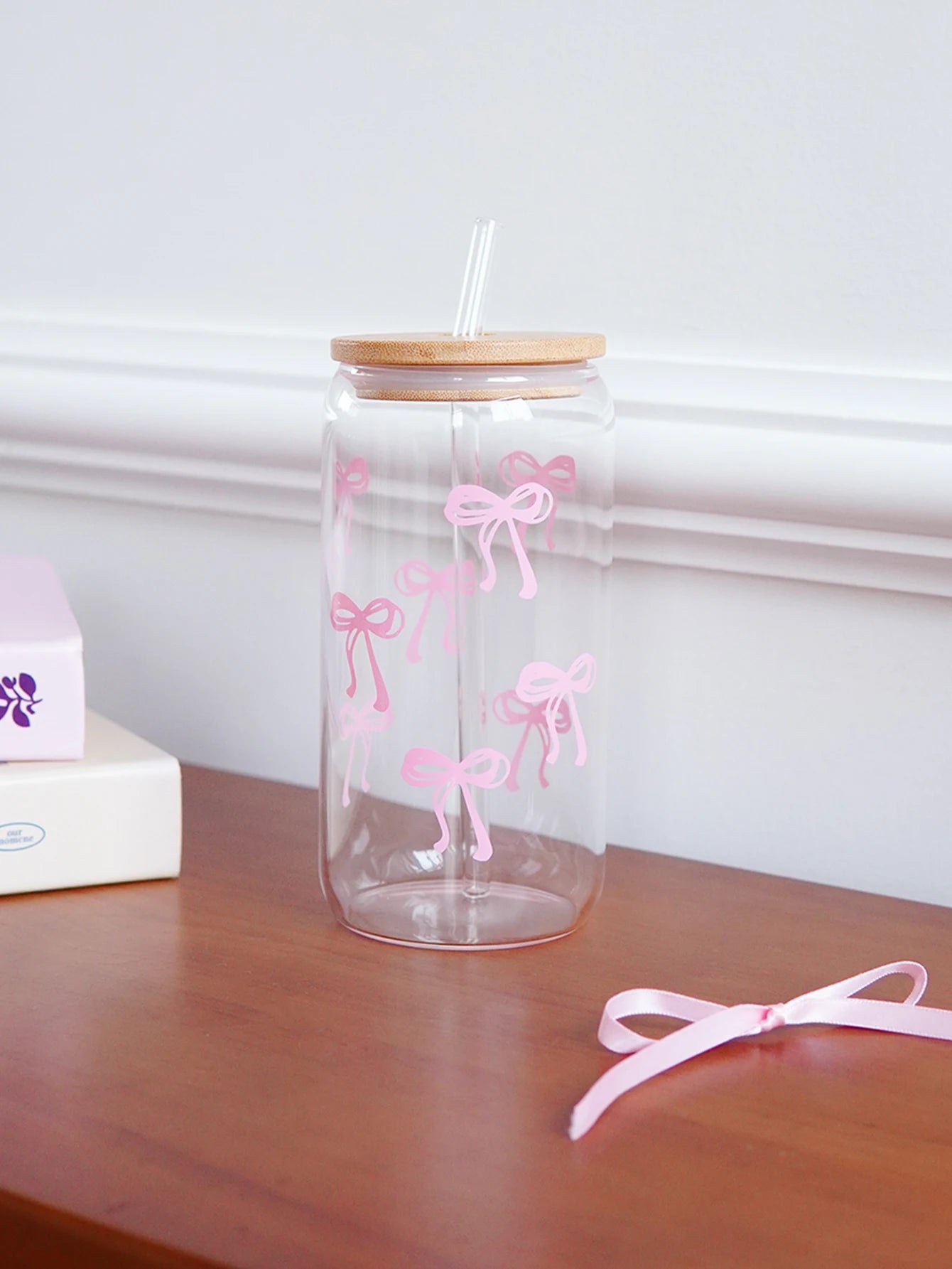 Pink Bow Glass Cup — For the Girls Who Romanticize Their Drinks