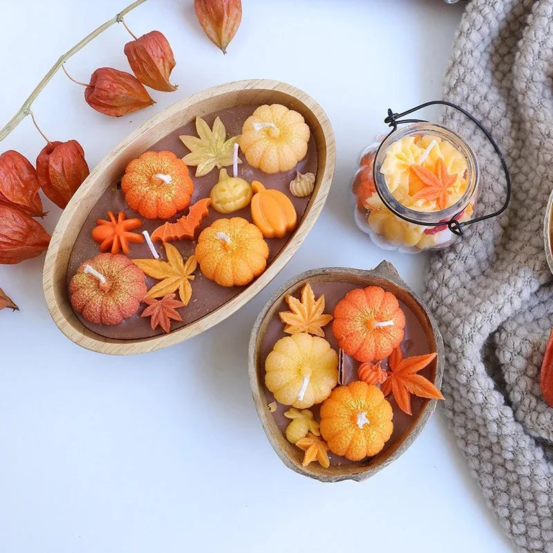 Pumpkin Spice Candle Set — Cozy Fall Aromatherapy Décor