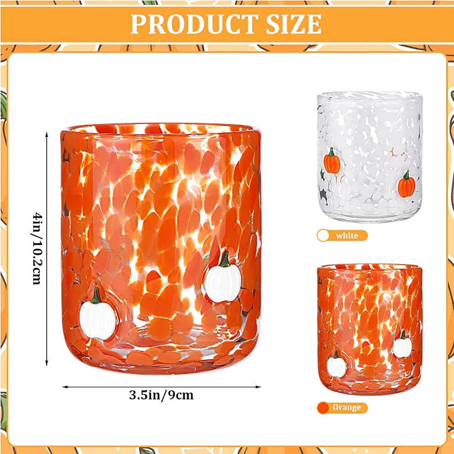 Pumpkin & Bat Glass or Candle Holder — Warm Glow for Cozy Autumn Nights