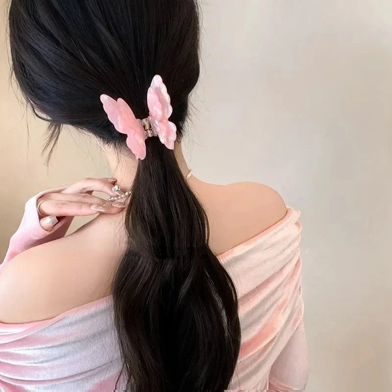 Fairy Butterfly Hair Claw – Iridescent Pink for a Magical Touch