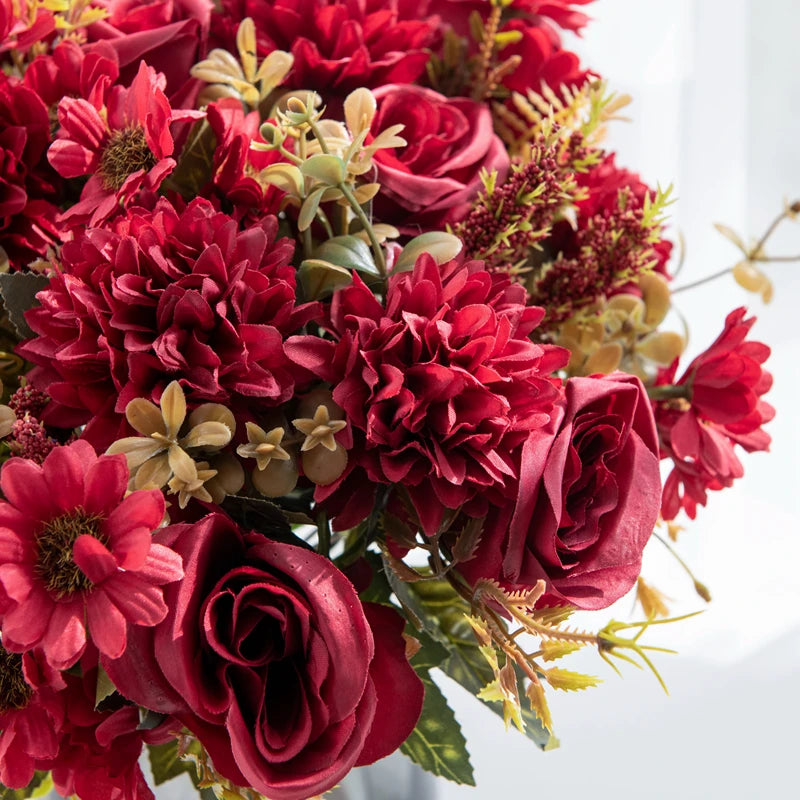 Autumn Rose & Chrysanthemum Bouquet — Warm Elegance for Your Home