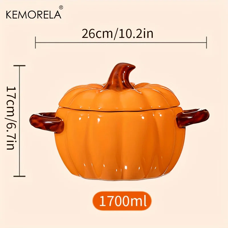 Pumpkin Ceramic Casserole — Cozy Fall Cooking Essential