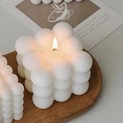 Bubble Cube Scented Candle – Handmade Soy Wax Aromatherapy Candle for Home & Events