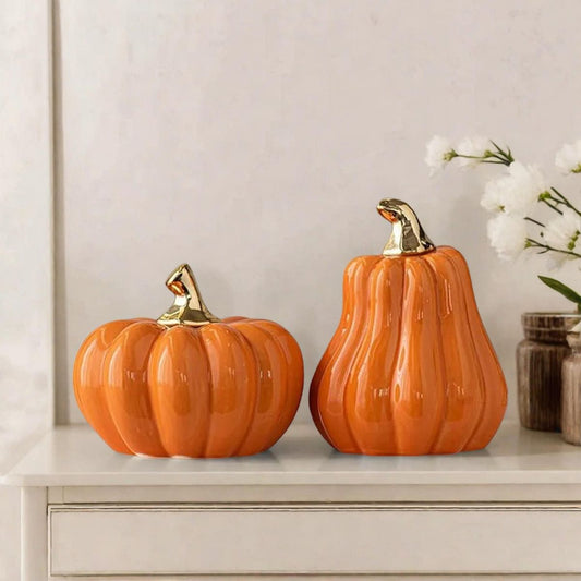 Ceramic Pumpkin Decor — Elegant Touch for Fall & Thanksgiving