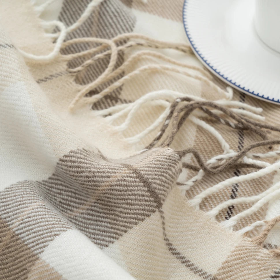 Autumn Plaid Throw Blanket — Cozy Fall Home Décor