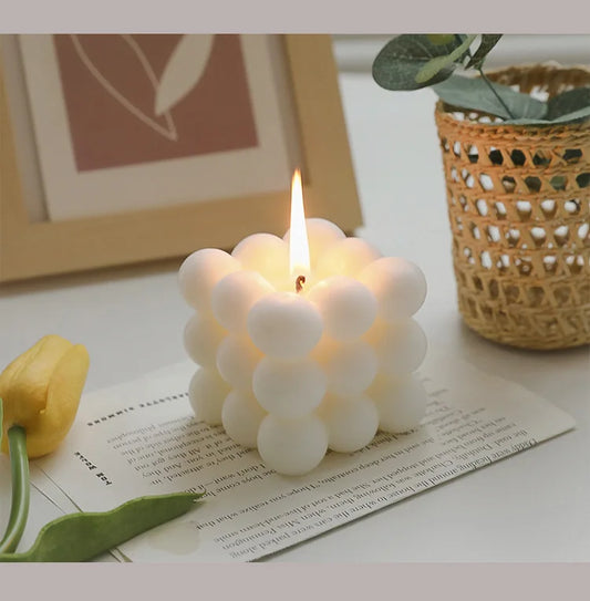 Bubble Cube Scented Candle – Handmade Soy Wax Aromatherapy Candle for Home & Events
