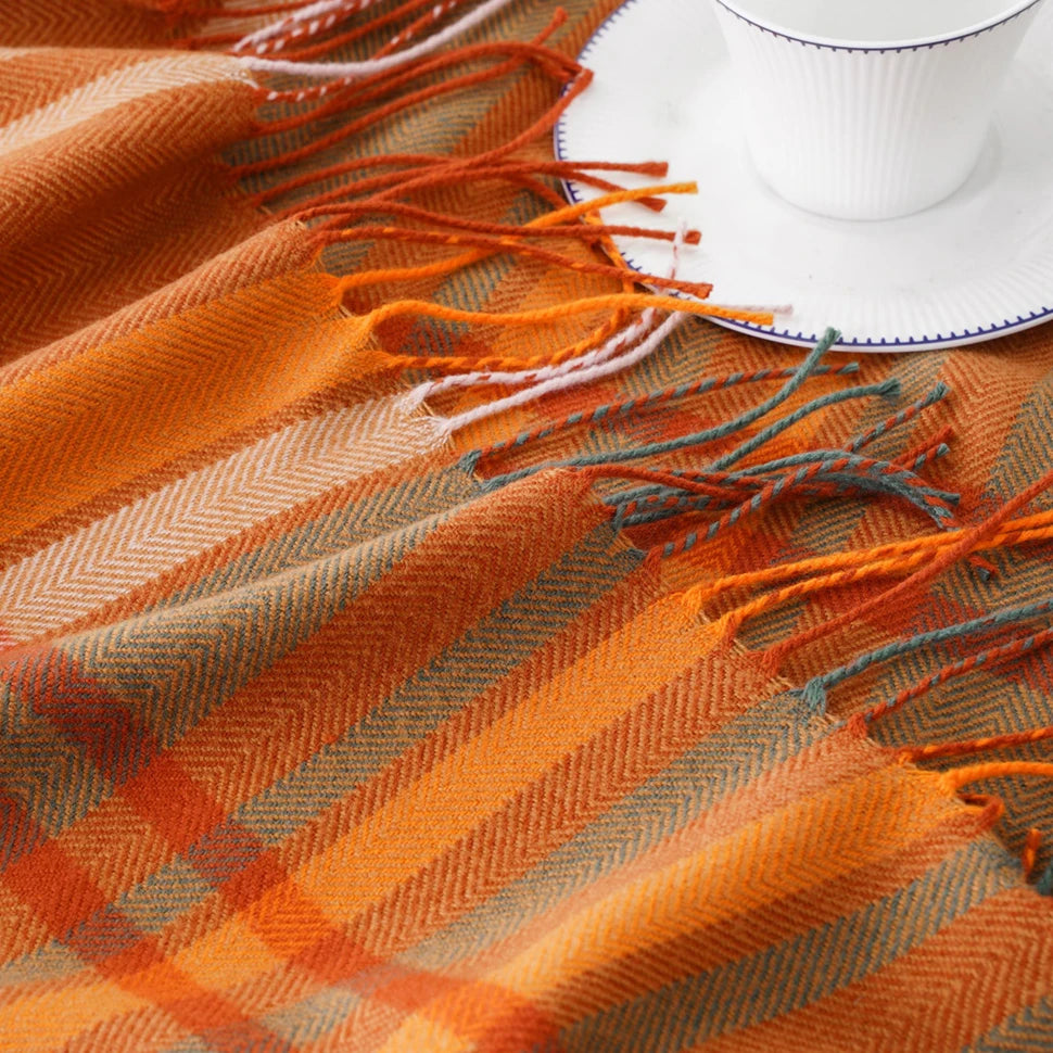 Autumn Plaid Throw Blanket — Cozy Fall Home Décor