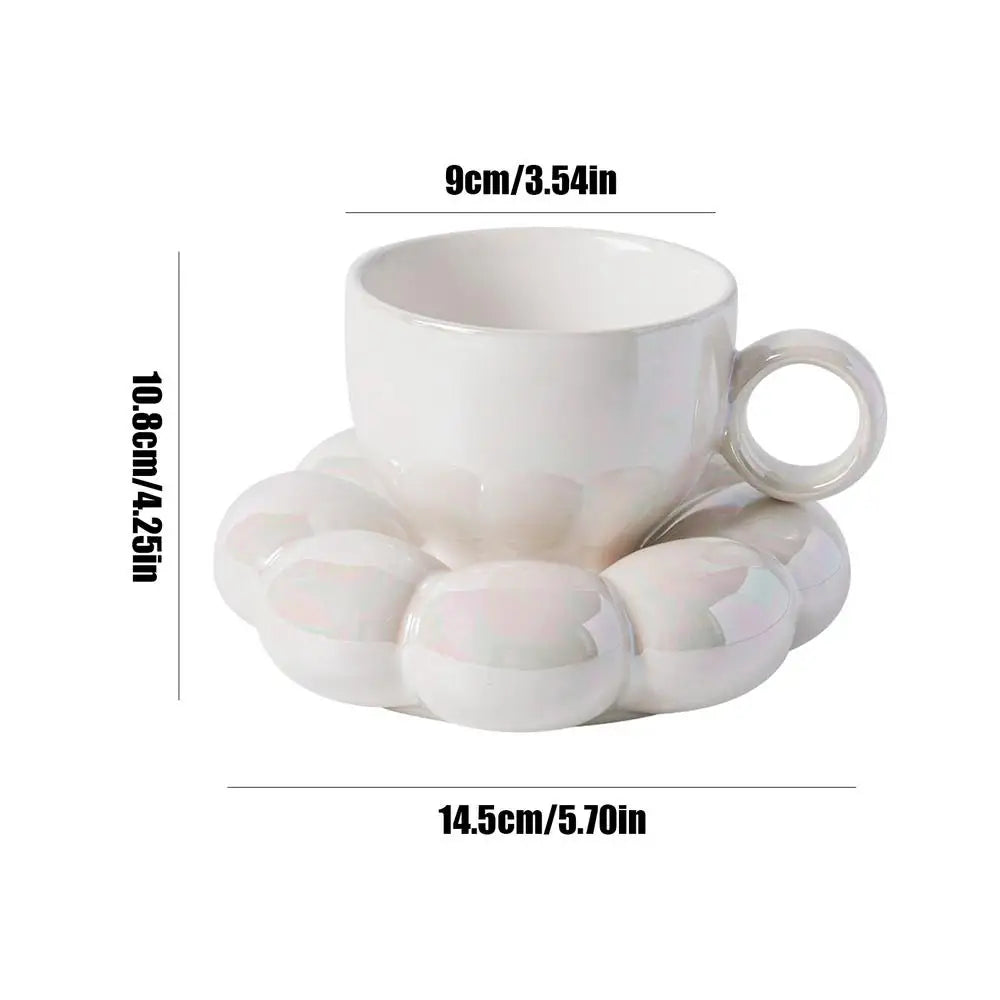 Sunflower Coffee Mug Set – Cute Ceramic Coffee Cup & Saucer for Home and Office