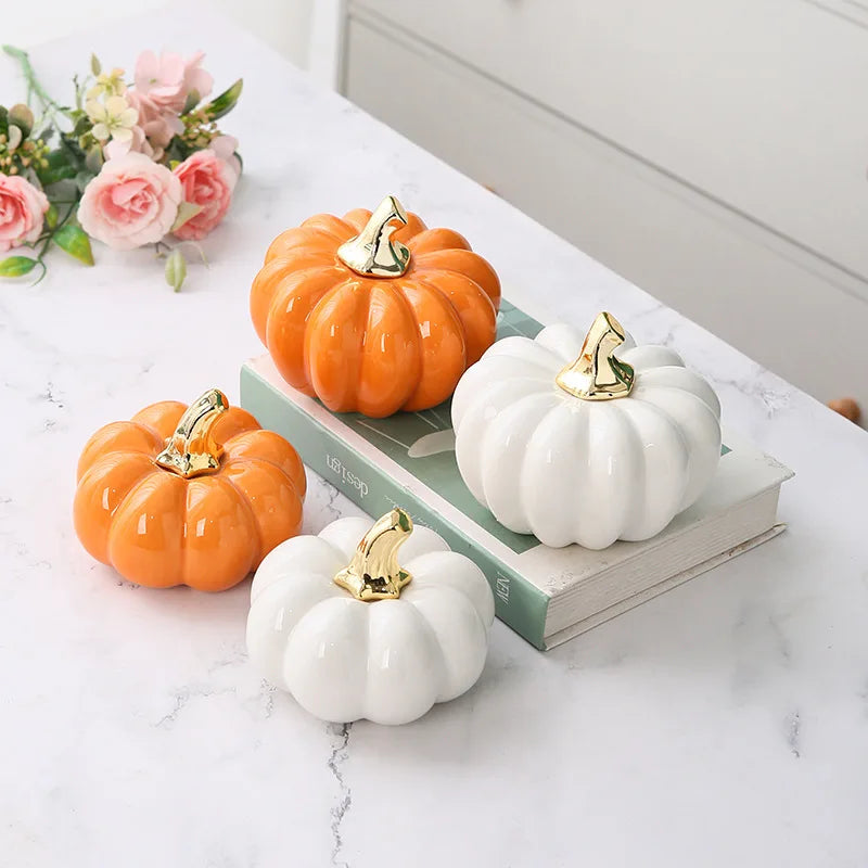 Ceramic Pumpkin Decor — Elegant Touch for Fall & Thanksgiving