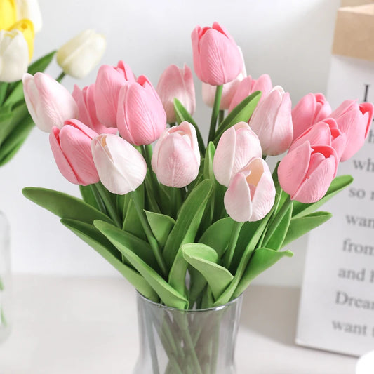 Artificial Tulip Flower Bouquet – Soft Stem Decoration for Home, Weddings & Events