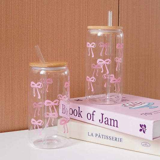 Pink Bow Glass Cup — For the Girls Who Romanticize Their Drinks