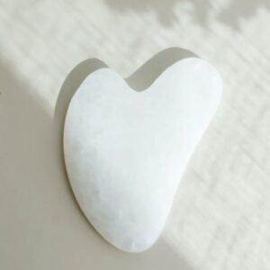 Heart Quartz Gua Sha Facial Massage Stone | Cooling Skincare Tool for Puffy Mornings & Self-Care Rituals