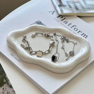 Cloud Ceramic Jewelry Tray | Aesthetic Ring Dish for Earrings, Necklaces & Vanity Decor