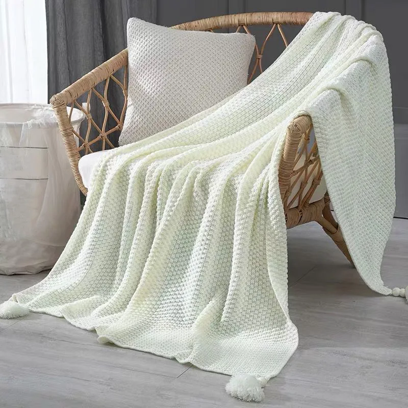 Café Plaid Knit Throw Blanket | Cozy Tassel Sofa Throw - Image 6