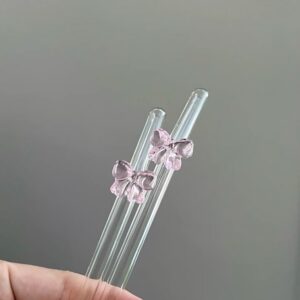 Bow Glass Straw Set | 7-Piece Drinkware
