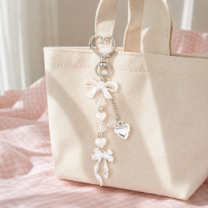 Pearl Bow Keychain | Coquette Bag Charm